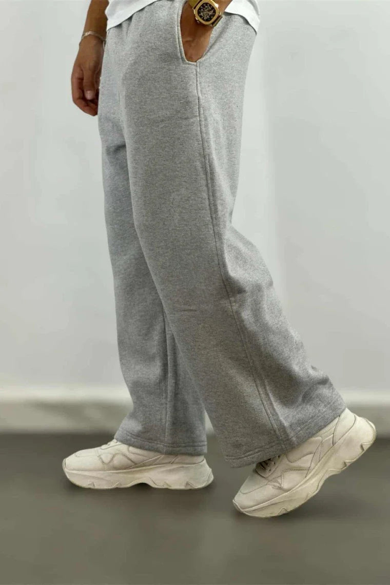 سروال رياضي واسع – gris – خفيف ومريح).